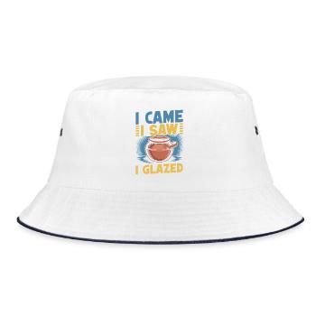Gifts For Pottery Makers Came Saw Glazed Pottery - Bucket Hat - white/navy - Front