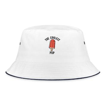 Lustiger Opa, der coolste Papa - Bucket Hat - Weiß/Navy - Vorne