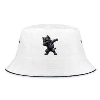 Dabbing Cane Corso in Comic Style - Bucket Hat - white/navy - Front