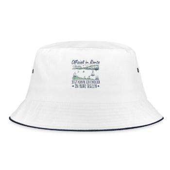 Offiziell in Rente - In Ruhe Segeln - Bucket Hat - Weiß/Navy - Vorne