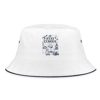 Curious Remains: Scientific Doodles - Bucket Hat - white/navy - Front