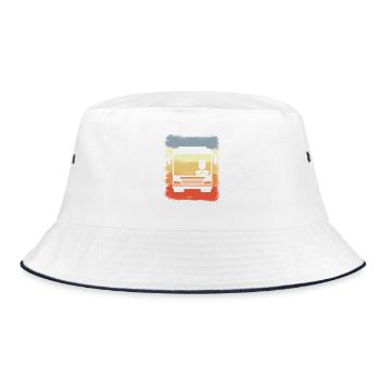 Oldschool Bus Driver - Bucket Hat - white/navy - Front