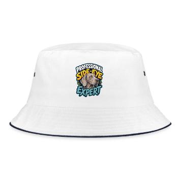 Weimaraner - Bucket Hat - white/navy - Front