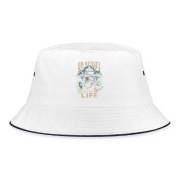 Commercial Diver Industrial Diver DP Vessel Life - Bucket Hat - white/navy - Front