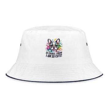 Of Course I Know I Am So Cute Lustige - Bucket Hat - white/navy - Front