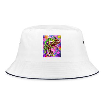 chameleon - Bucket Hat - white/navy - Front
