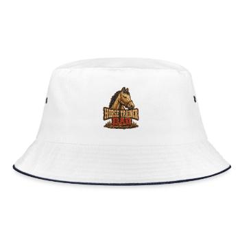 Horse Trainer Dad, Rugged Barn Equestrian Father's - Bucket Hat - white/navy - Front