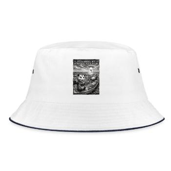 Undiagnosed but something ain't right - Bucket Hat - white/navy - Front