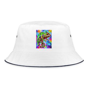 Chamäleon - Bucket Hat - Weiß/Navy - Vorne