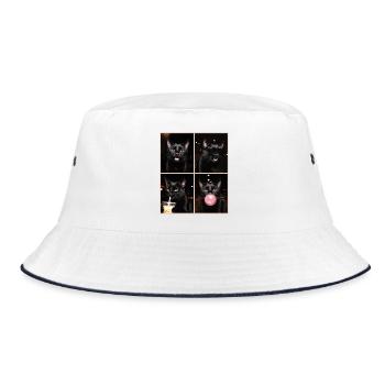 Cats Bengal Cat - Bucket Hat - white/navy - Front