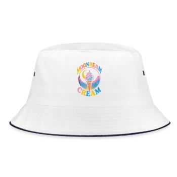  Moonbeam Cream Eiscreme Mond Eis Liebhaber Retro - Bucket Hat - white/navy - Front