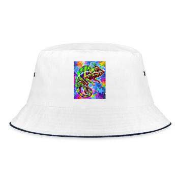 chameleon - Bucket Hat - white/navy - Front