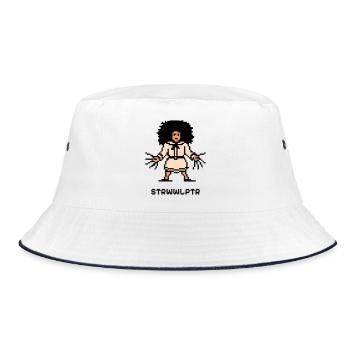 The 8-bit Struwwelpeter - Bucket Hat - white/navy - Front