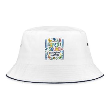 Sped Squad Butterfly Special Education Teacher - Bucket Hat - white/navy - Front