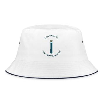 Liquid Mana – +100 Intelligence - Bucket Hat - white/navy - Front