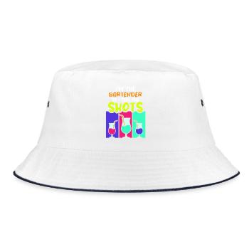 waiter bartender bartender bartender barchef - Bucket Hat - white/navy - Front