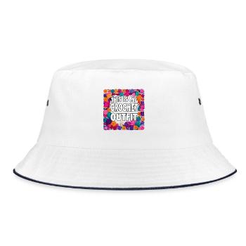 This Is My Crochet Outfit - Bucket Hat - white/navy - Front