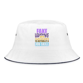 waiter bartender bartender bartender barchef - Bucket Hat - white/navy - Front