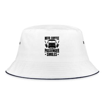 Busfahrer Lustiger Spruch - Bucket Hat - Weiß/Navy - Vorne