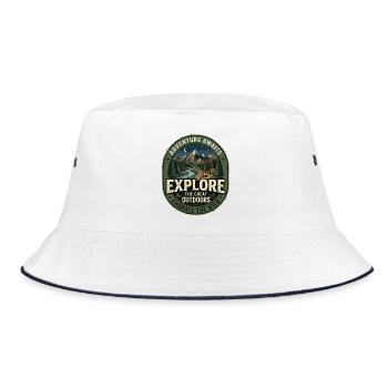 Explore The Great Outdoors – Adventure and Nature - Bucket Hat - white/navy - Front