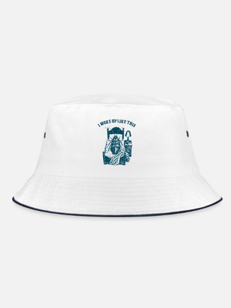 I woke up like this - Kafka - Bucket Hat - Weiß/Navy