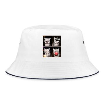 Cats Exotic Shorthair Cat - Bucket Hat - white/navy - Front
