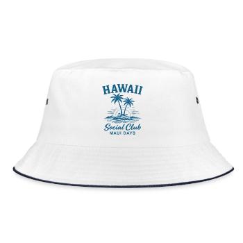 Hawaii Social Club Maui Days - Bucket Hat - Weiß/Navy - Vorne