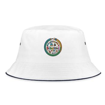 Erstklassig Schulkind 2026 | Einschulung - Bucket Hat - Weiß/Navy - Vorne