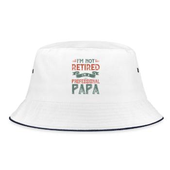 Professional Papa Not Retired - Bucket Hat - white/navy - Front