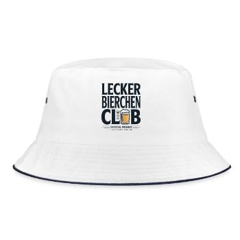 Lecker Bierchen Club Bier Spruch JGA Malle Bier - Bucket Hat - Weiß/Navy - Vorne