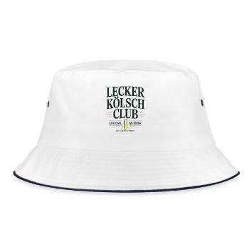 Lecker Kölsch Club Kölle Kölner Bier Brauhaus Köln - Bucket Hat - Weiß/Navy - Vorne