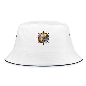 Four seasons at the wheel - Bucket Hat - white/navy - Front