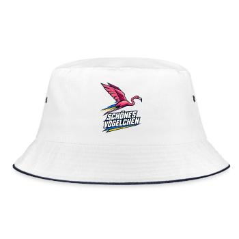 Schönes Vögelchen (Geometrische Version) - Bucket Hat - Weiß/Navy - Vorne