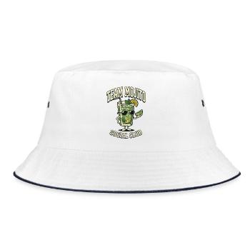 Hen Party Team Mojito Cocktail Bartender - Bucket Hat - Weiß/Navy - Vorne