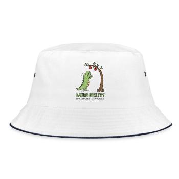 Gesunde Ernährung – Der uralte Kampf - Bucket Hat - Weiß/Navy - Vorne