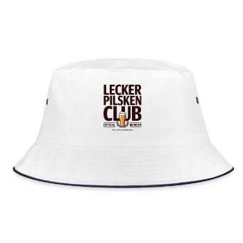 Bier Lecker Pilsken Club Ruhrpott Pils Bierchen - Bucket Hat - Weiß/Navy - Vorne
