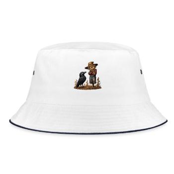 Krähenfreund der Scheune - Bucket Hat - Weiß/Navy - Vorne