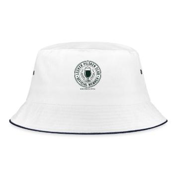 Bier Lecker Pilsken Club Ruhrpott Pils Bierchen - Bucket Hat - Weiß/Navy - Vorne
