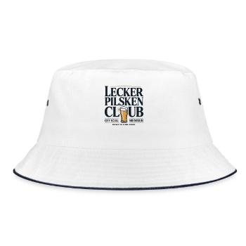 Bier Lecker Pilsken Club Ruhrpott Pils Bierchen - Bucket Hat - Weiß/Navy - Vorne