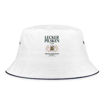 Bier Lecker Pilsken Club Ruhrpott Pils Bierchen - Bucket Hat - Weiß/Navy - Vorne