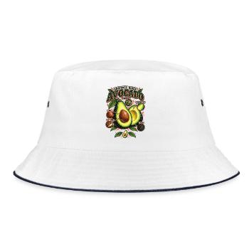 Avocado Anatomie Food Shirt - Bucket Hat - Weiß/Navy - Vorne