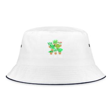 Botaniker - Bucket Hat - Weiß/Navy - Vorne
