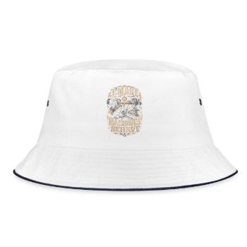 Maschinenmonteur I Make Machines Behave - Bucket Hat - Weiß/Navy - Vorne