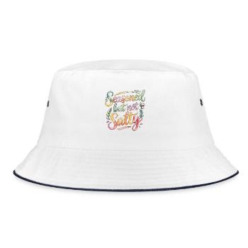 Sous Chef Seasoned But Not Salty Culinary Chef - Bucket Hat - Weiß/Navy - Vorne