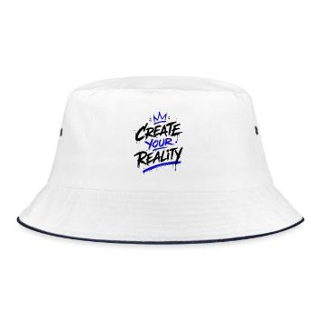 Gestalte deine Realität - Bucket Hat - Weiß/Navy - Vorne