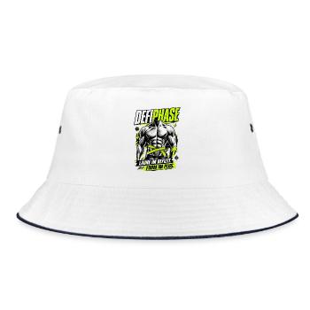Defiphase – Läuft im Defizit, Form im Plus - Bucket Hat - Weiß/Navy - Vorne
