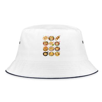 Kawaii Halloumi | Grillkäse & Mediterran - Bucket Hat - Weiß/Navy - Vorne