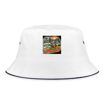 WOHNUNG ZUM MIETEN WIE LANGWEILIG - Lustiger - Bucket Hat - Weiß/Navy - Vorne