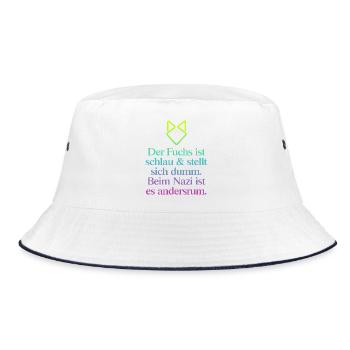 FCK AFD - Zeichen setzen gegen Rechts! NOAFD - Bucket Hat - Weiß/Navy - Vorne