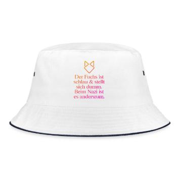 Zeichen setzen gegen Rechts! NOAFD - Bucket Hat - Weiß/Navy - Vorne